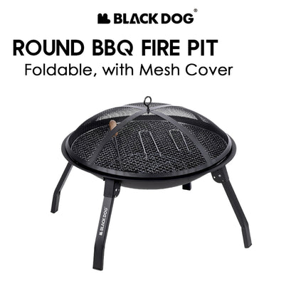 Blackdog Round BBQ Fire Pit Outdoor Camping Folding Foldable Grill Barbecue Fire Pond Firepit Charcoal CBD230CF013