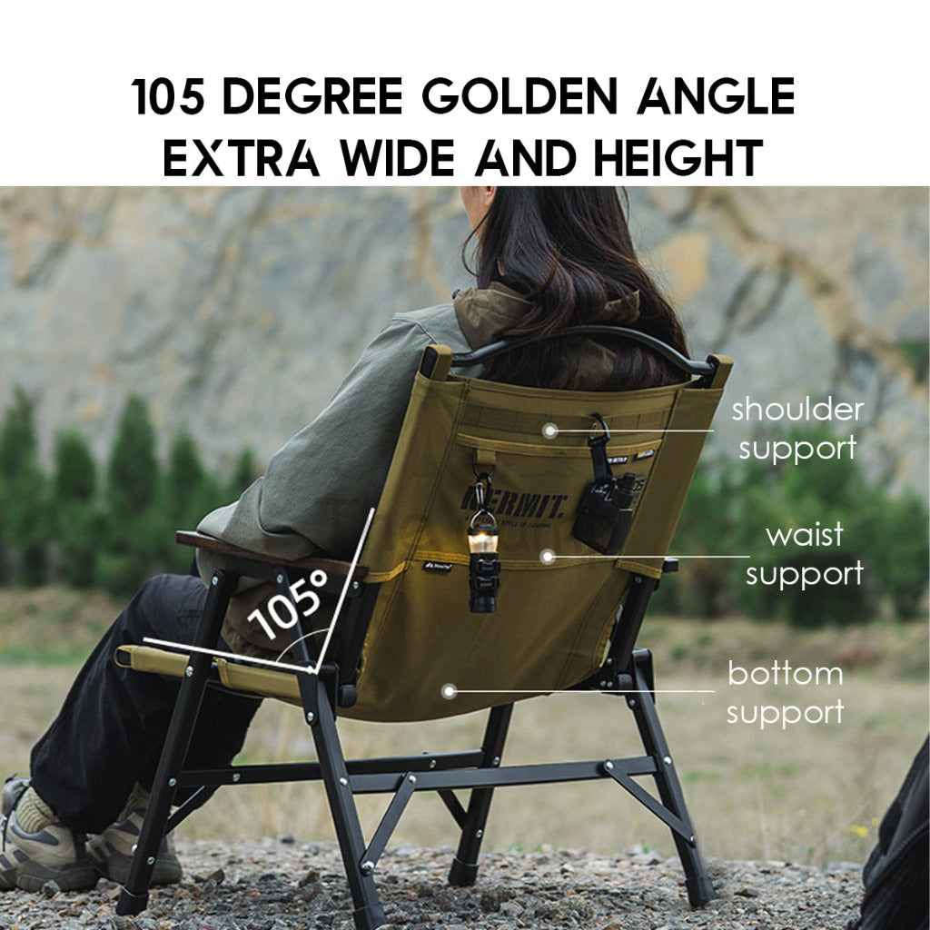 Shinetrip 05 Series Detachable Kermit Chair Tactical Back Support Heavy Duty Outdoor Camping Portable Black Khaki