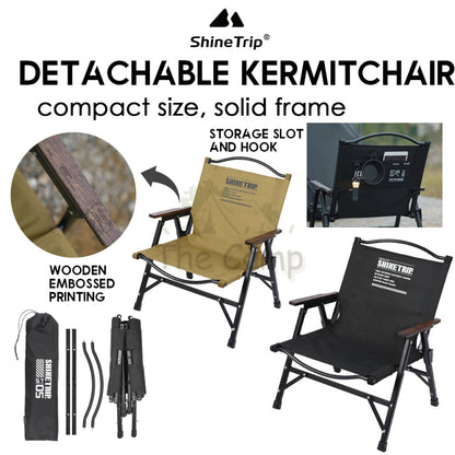 Shinetrip 05 Series Detachable Kermit Chair Tactical Back Support Heavy Duty Outdoor Camping Portable Black Khaki