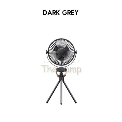 K18 Tripod Fan 4 Speed Control with Light 4800mah Desk Standing Hanging Outdoor Camping USB Powerbank