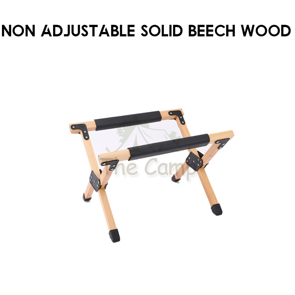 Outdoor Camping Adjustable Aluminium Folding Cooler Box Stand Screw Clip Type Solid Wood Ice Bucket Storage Bag Rack