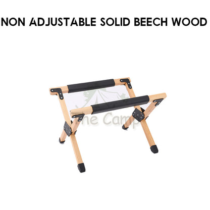 Outdoor Camping Adjustable Aluminium Folding Cooler Box Stand Screw Clip Type Solid Wood Ice Bucket Storage Bag Rack