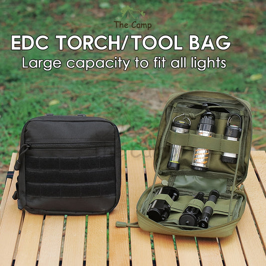 EDC Torch Tool Bag Multipurpose Pouch Pack Camping Outdoor Tactical Flashlight Torchlight Light Carry Storage Bag