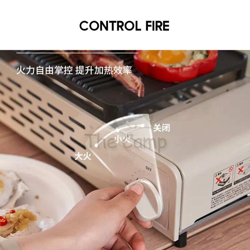 Mobi Garden Multipurpose Stove Gas Cassette Hotpot Camping BBQ Grill Pan Hot Pot Set Cooking Cookware NX23687005