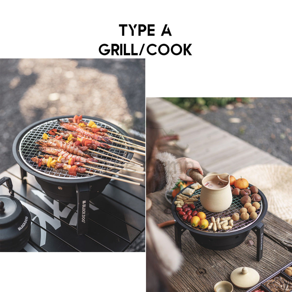 Blackdog Round Charcoal BBQ Grill Fire Pit Stove Outdoor Camping Folding Foldable Barbecue Firepit CBD2450CF010