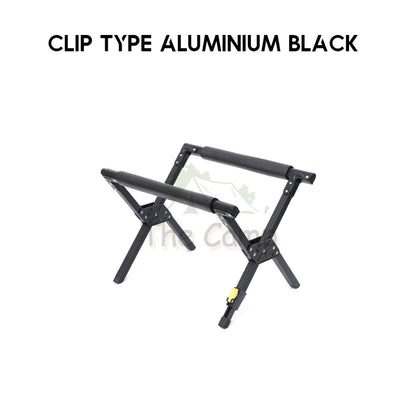 Outdoor Camping Adjustable Aluminium Folding Cooler Box Stand Screw Clip Type Solid Wood Ice Bucket Storage Bag Rack