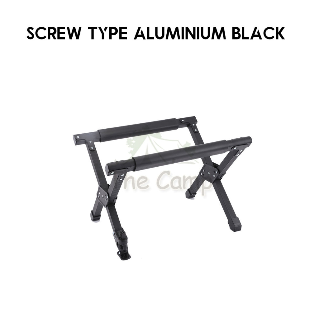 Outdoor Camping Adjustable Aluminium Folding Cooler Box Stand Screw Clip Type Solid Wood Ice Bucket Storage Bag Rack