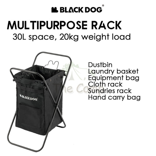 Blackdog Multipurpose Storage Rack Outdoor Camping Folding Aluminium Laundry Basket Bag Trash Garbage Bin CBD2300SN013