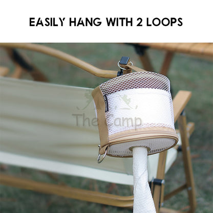 Tissue Roll Mesh Bag Camping Outdoor Toilet Paper Towel Holder Beg Serviette Napkin Smooth Pull Large Capacity 14cm
