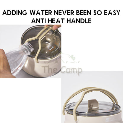 Mobi Garden Foldable Silicone Kettle Cup Outdoor Camping Portable Stainless Steel Teapot Retractable Water NX23666015