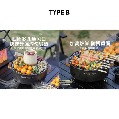 Blackdog Round Charcoal BBQ Grill Fire Pit Stove Outdoor Camping Folding Foldable Barbecue Firepit CBD2450CF010