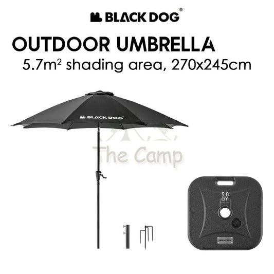 Blackdog Outdoor Umbrella Screen Tarp Light Water Base Stand Parasol Camping Fishing Picnic Sunscreen Tent CBD2300WS010