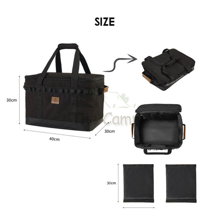 Naturehike Camping Storage Bag Kitchen Utensil Tableware 35L Large Capacity Storage Box Black Picnic Cooking CNH22SN008
