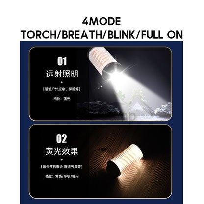 L03 Spiral Torch Light Camping Outdoor Hanging LED Lantern White Laser Atmosphere Lamp Hiking Breathing High Brightness