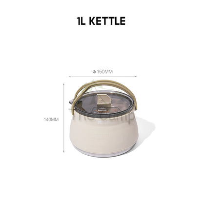 Mobi Garden Foldable Silicone Kettle Cup Outdoor Camping Portable Stainless Steel Teapot Retractable Water NX23666015