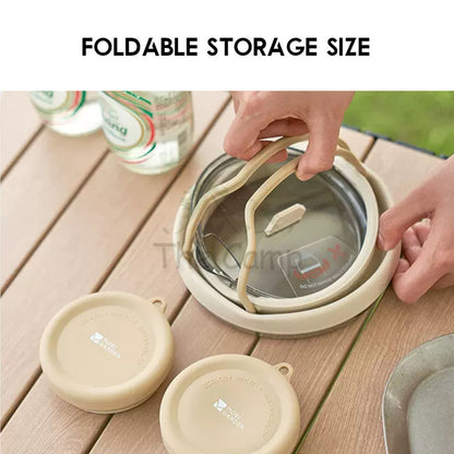 Mobi Garden Foldable Silicone Kettle Cup Outdoor Camping Portable Stainless Steel Teapot Retractable Water NX23666015