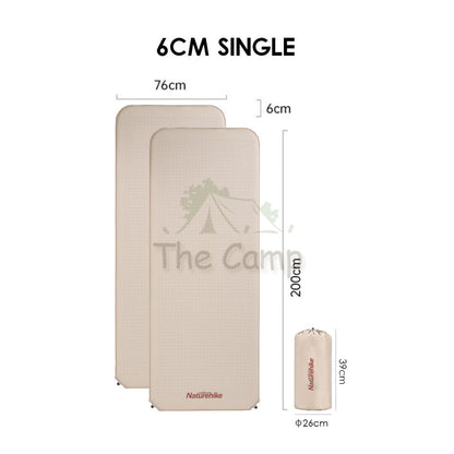 Naturehike Sponge Bed Mattress Auto Inflate 3cm / 6cm Self Inflatable Single Double Outdoor Camping Foldable NH20DZ002
