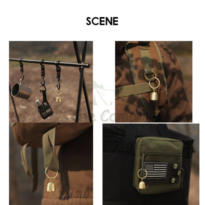 Outdoor Camping Hanging Bell Ornaments Wind Chime Peaceful Ambient Ring Hook Atmosphere Decoration Keychain