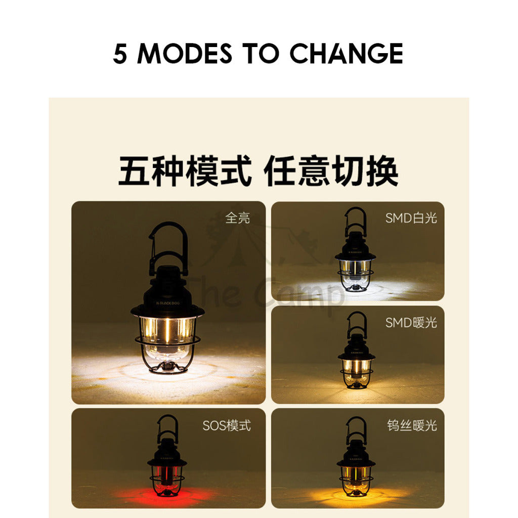Blackdog ZM013 Vintage Light Outdoor Camping LED NEW Lamp Lantern 200mah 5 Modes CBD2450ZM013