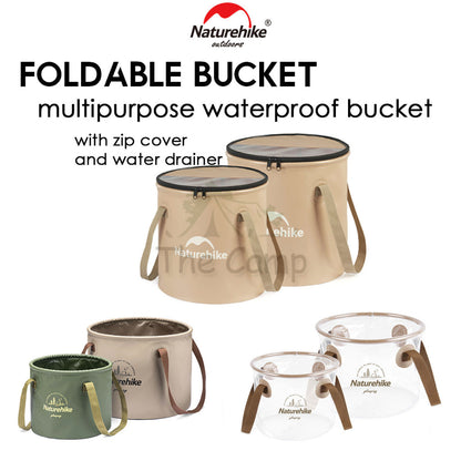 Naturehike Camping Foldable Bucket Portable Waterproof Round 10L 20L Water Transparent Container CNK2350CF010