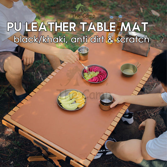 PU Leather Table Mat Anti Scratch Dirt Waterproof Box Mat Camping Outdoor Protector Eggroll Tableware Aluminium Wood