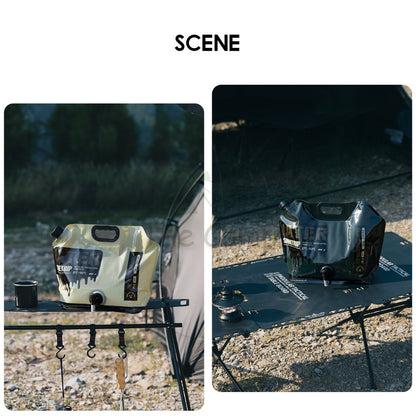Shinetrip Foldable Water Bag Bucket 8L Food Grade PE Black Khaki Camping Outdoor Picnic Water Tank