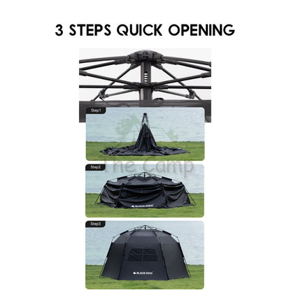 Blackdog Hexagon Automatic Tent Dome Shelter Outdoor Camping Black Hexagonal Tenda Khemah CBD2300QT012