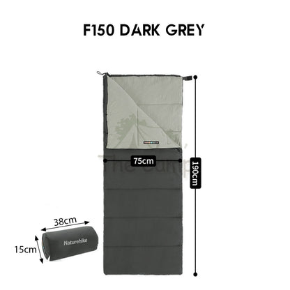 Naturehike F150 Sleeping Bag Outdoor Camping Malaysia Weather 1KG Envelope Joinable Cotton Ultralight Black NH22MSD05
