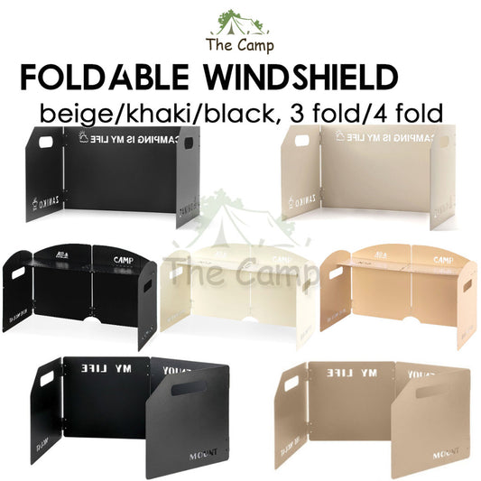 Foldable Outdoor Windshield 3 4 Fold Top Stove Windscreen Wind Sheild Portable Camping Cooking Cookware Pot Grill Pan