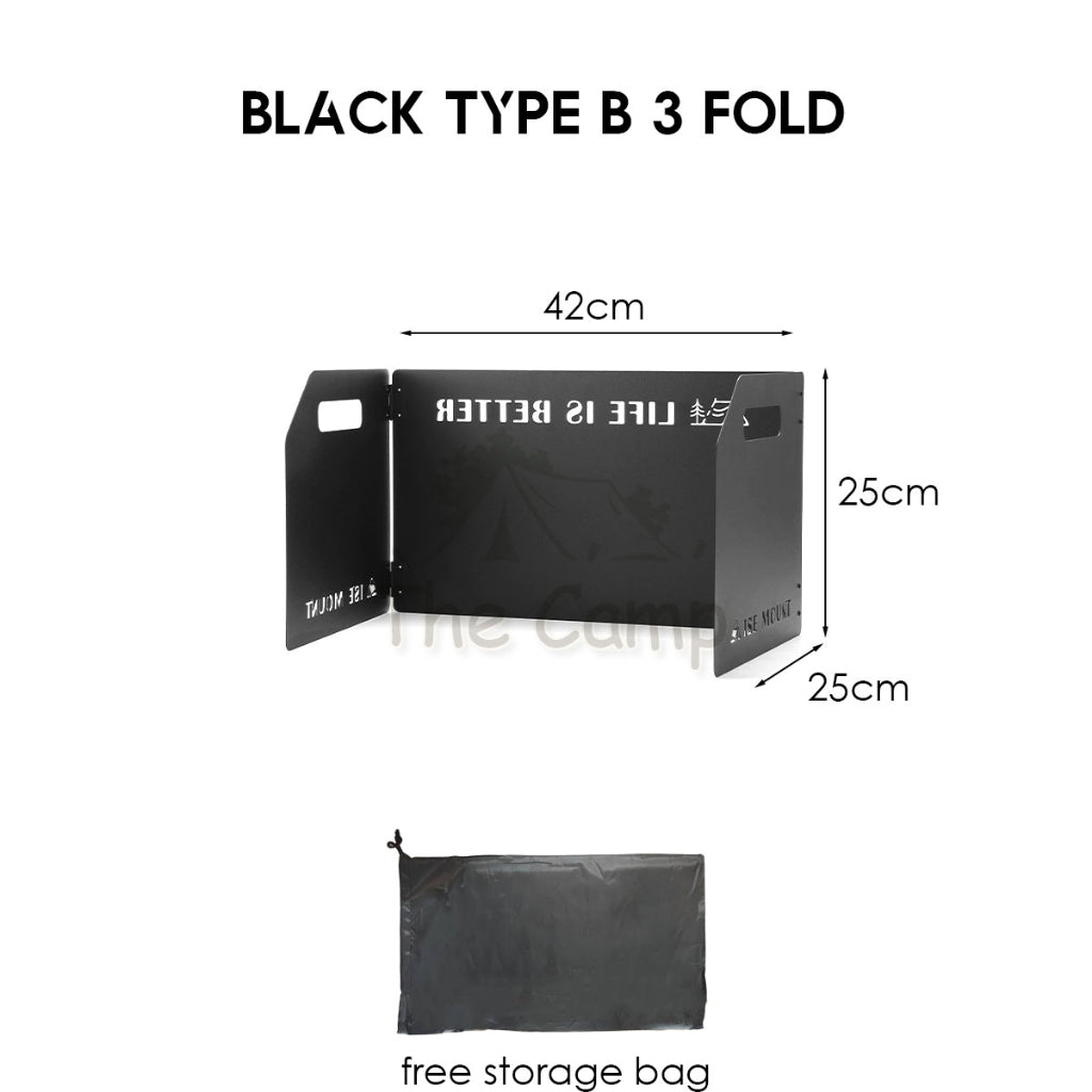 Foldable Outdoor Windshield 3 4 Fold Top Stove Windscreen Wind Sheild Portable Camping Cooking Cookware Pot Grill Pan