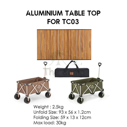 Naturehike Wagon Trolley Table Top Aluminum Alloy Wood Grain Design For TC02 TC03 TC07 Normal Camping