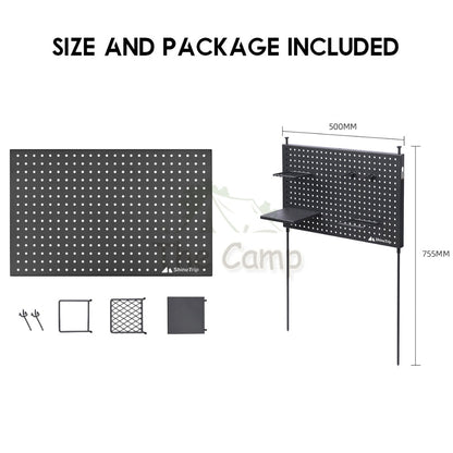 Shinetrip PegBoard Hole Board Peg Board Outdoor Camping Rack Shelf Holder Black Wall Storage Board