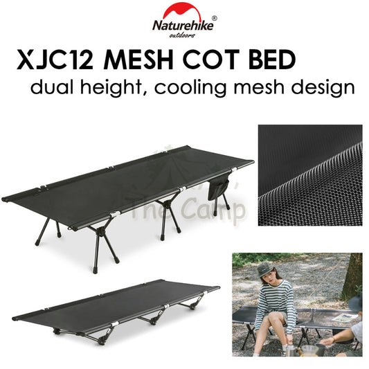 Naturehike XJC Mesh Cot Bed Adjustable Height Camping Foldable Sleeping Mat Outdoor Bed Mattress Tent Flysheet NH22JU028