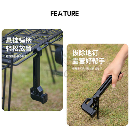 BlackDog Camping Hammer Outdoor Multi-Function Tool Tent Cast Iron Steel Nail Equipment Bag Peg BD-LYC002 CBD2450PJ012