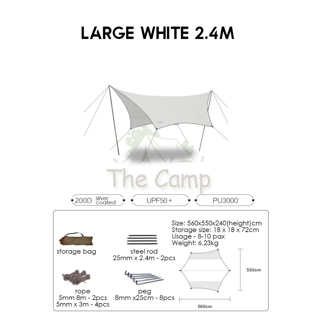 VIDALIDO Butterfly Tarp Flysheet Small Silver Coating Black Coated Camping Waterproof Shelter Tent Awning