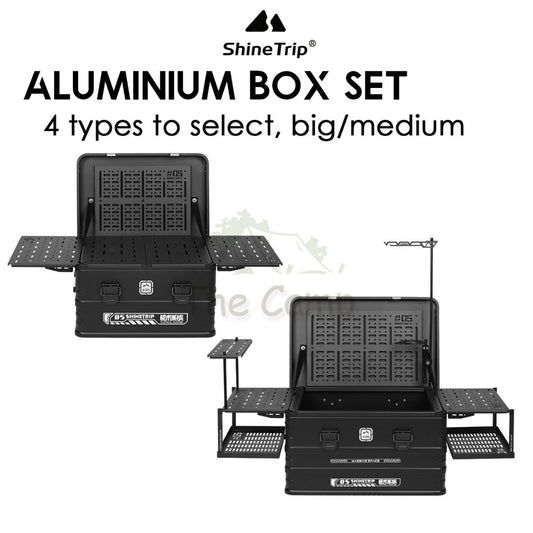 Shinetrip Aluminium Box Set Expandable IGT Storage Box 44L 72L Tactical Case Stool Table Outdoor Camping