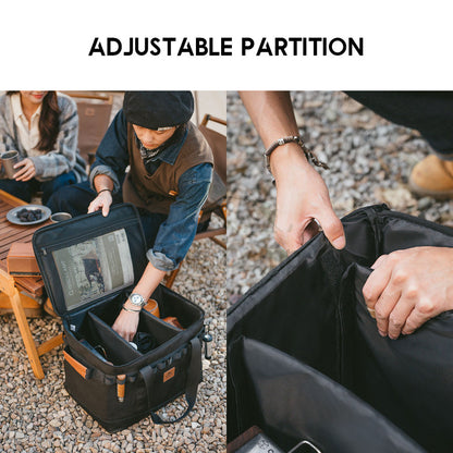Naturehike Camping Storage Bag Kitchen Utensil Tableware 35L Large Capacity Storage Box Black Picnic Cooking CNH22SN008