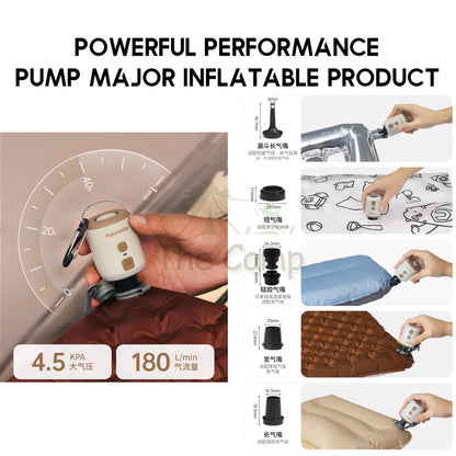 Naturehike Mini Air Pump with Light Outdoor Camping Inflatable Mattress Bed Pump Pillow Tent Lamp CNK2300DQ022