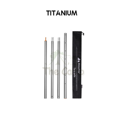 Shinetrip 31mm 2.86M Adjustable Pole for Flysheet Tarp Heavy Duty Aluminium Alloy Rod Tiang Black Titanium