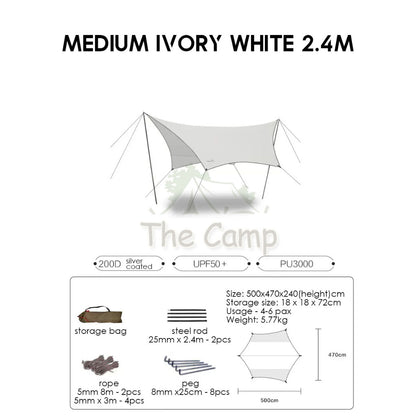 VIDALIDO Butterfly Tarp Flysheet Small Silver Coating Black Coated Camping Waterproof Shelter Tent Awning