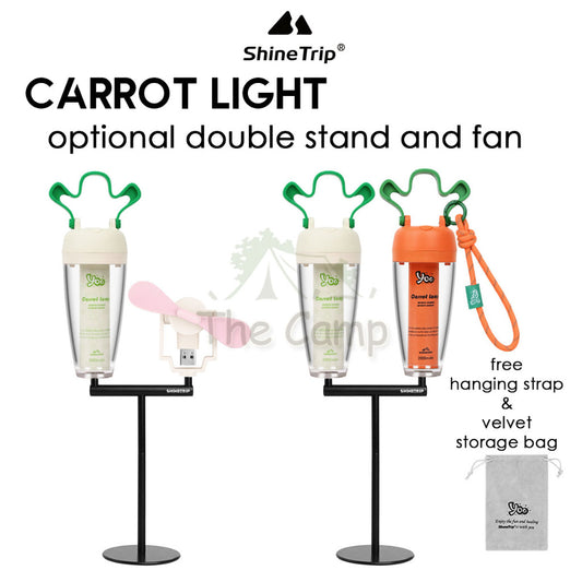 Shinetrip Carrot Light Radish Lamp Free Bag Optional Double Tripod Fan Camping Outdoor LED Lantern Atmosphere Tent