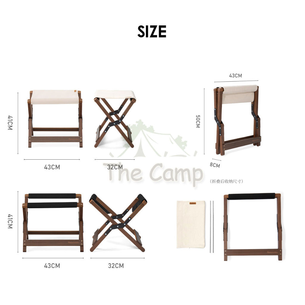 Naturehike Folding Stool Rack Portable Outdoor Camping Fishing Chair Beech Canvas Sketch Stool Bench Chair NH20JJ014