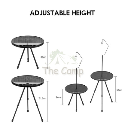 Blackdog Adjustable Small Round Table ABS Acrylic Outdoor Camping With Bag Lamp Holder CBD230JJ029 CBD2300JJ028