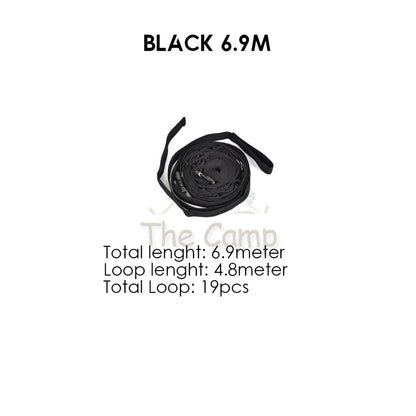 Outdoor Camping Hanging Strap Rope Tent Belt Light Hanger Hanging String Lanyard Hook Carabiner Buckle Black Shinetrip