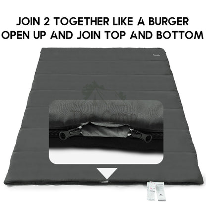 Naturehike F150 Sleeping Bag Outdoor Camping Malaysia Weather 1KG Envelope Joinable Cotton Ultralight Black NH22MSD05