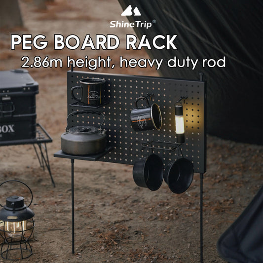 Shinetrip PegBoard Hole Board Peg Board Outdoor Camping Rack Shelf Holder Black Wall Storage Board