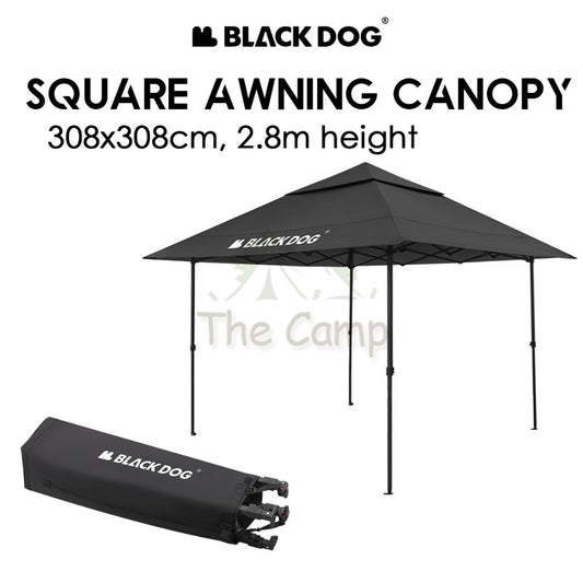 Blackdog Square Large Awning Canopy Adjustable Height Flysheet Outdoor Camping Sunshade Black Umbrella CBD2300ZP018