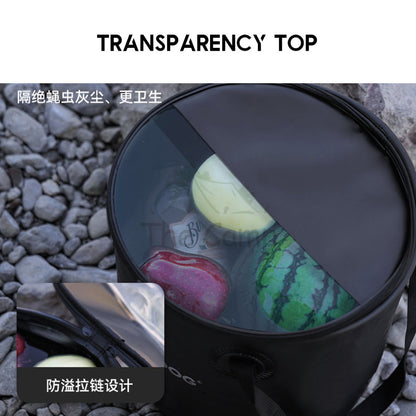 BlackDog Camping Foldable Bucket Black Portable Waterproof Round 20L Litre Water Container Pail Wash Basin CBD2450CF011