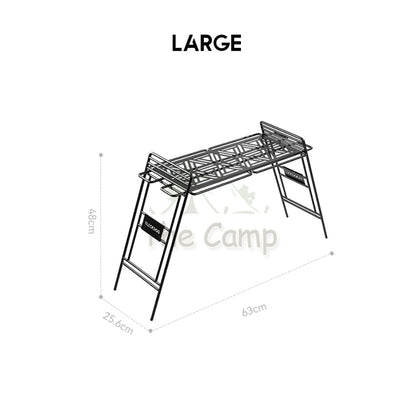 Blackdog Premium Metal Shelf Foldable Storage Rack Folding Rack Matte Black Engraving Small Large BD-ZWJ001