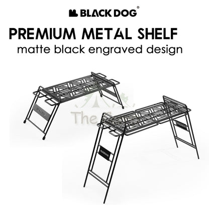 Blackdog Premium Metal Shelf Foldable Storage Rack Folding Rack Matte Black Engraving Small Large BD-ZWJ001